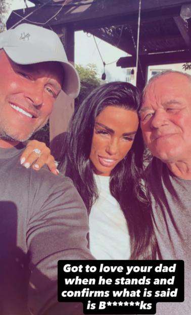 Katie Price with Lee Andrews and his father.