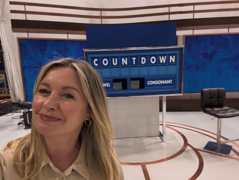 Alex Fletcher on the set of Countdown.
