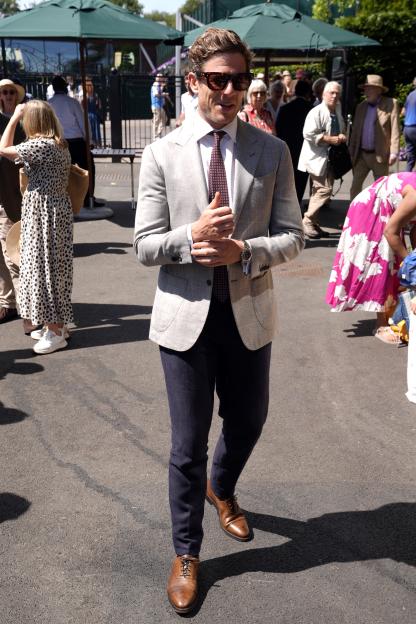 James Norton walking at Wimbledon 2026.