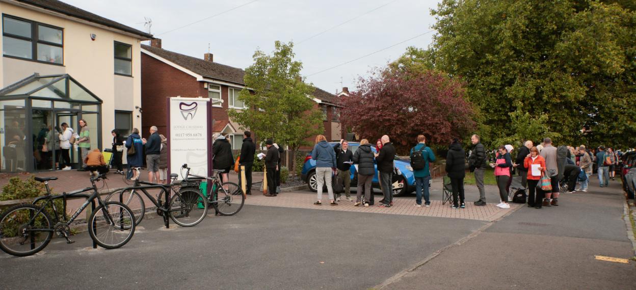 Large queues outside dentist offering thousands of new NHS appointments