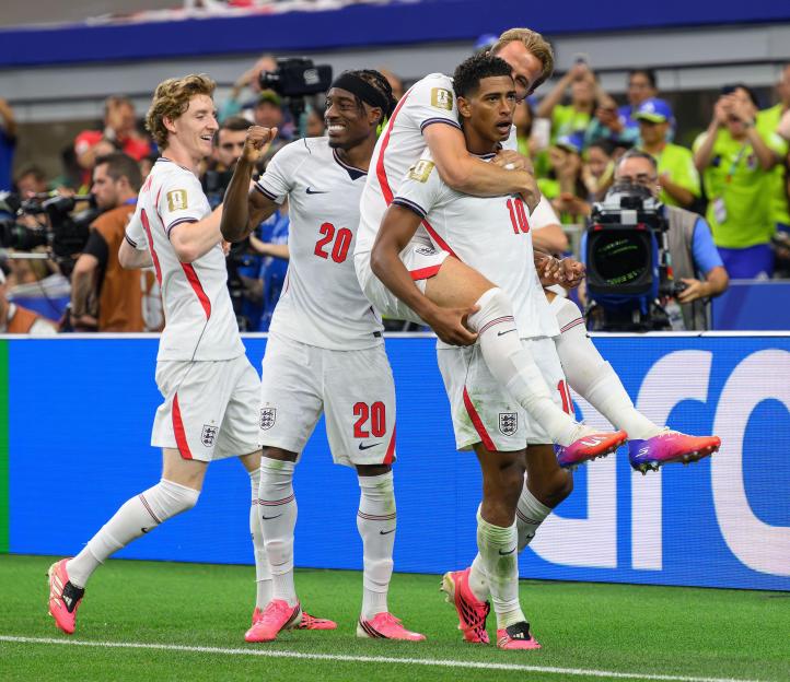 17 June 2026 - England v Croatia - Dallas Stadium - 2026 World Cup - USA. Jude Bellingham celebrates his goal. Picture : Mark Pain / Alamy Live News