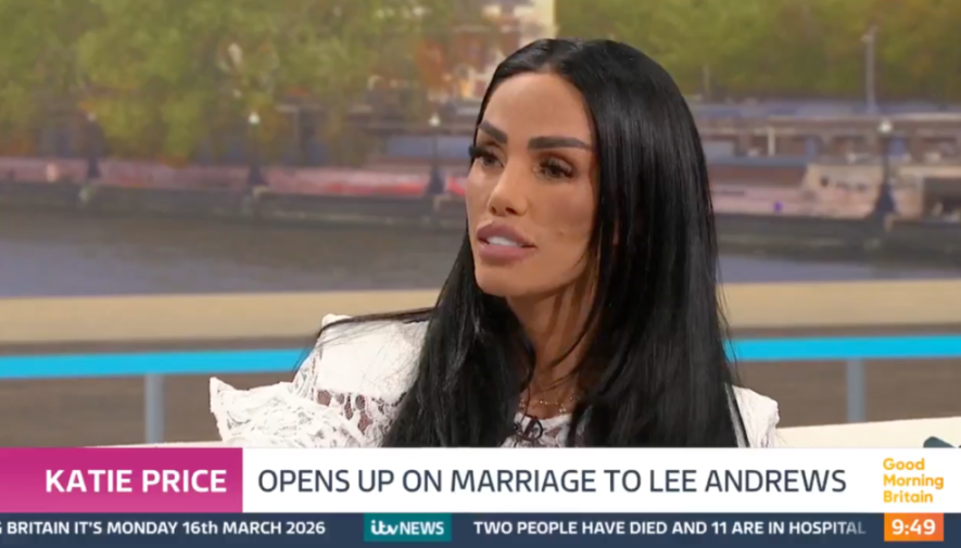 Katie Price speaking on "Good Morning Britain" about her marriage to Lee Andrews.