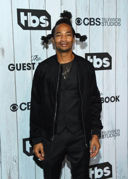 Actor Eddie Steeples smiling at the premiere of TBS' "The Guest Book" Season 2.