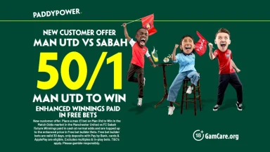 "Score Big: Man Utd vs Sabah - Grab 50/1 Odds for United to Win the Champions League Showdown with Paddy Power!"