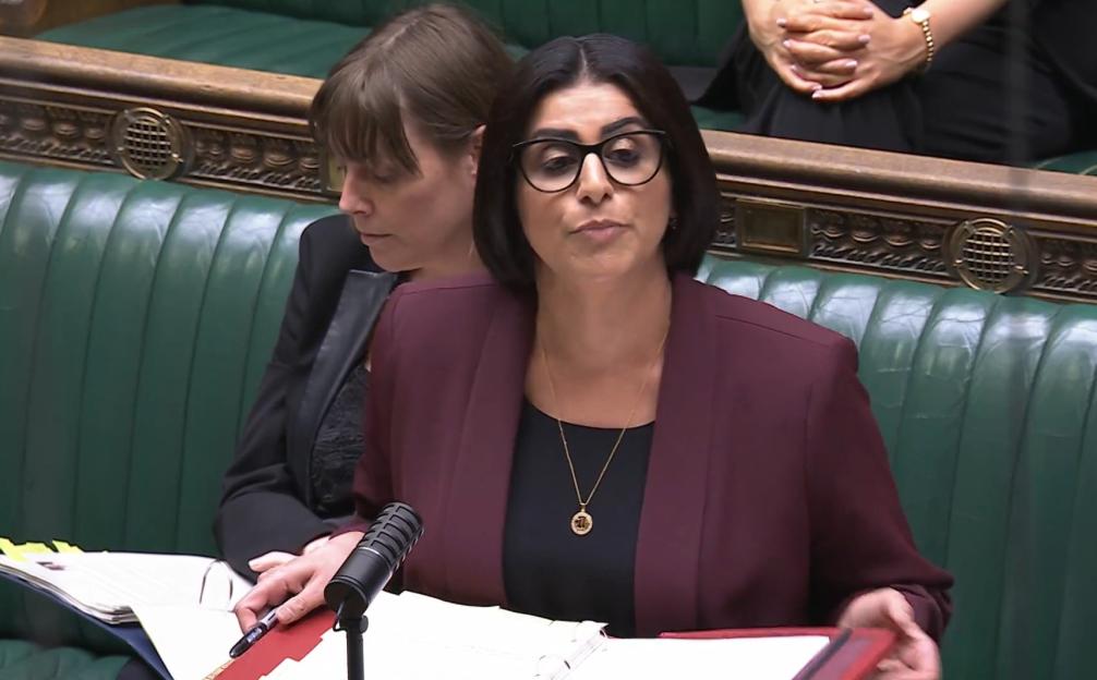 Home Secretary Shabana Mahmood answering questions in the House of Commons.