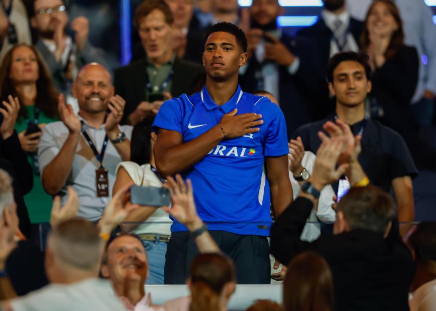 Birmingham, England, 31st July 2026. Jude Bellingham of Real Madrid acknowledges fans following the Birmingham City vs FC Barcelona Pre Season Friendly match at St Andrews, Birmingham. Picture credit should read: Cody Froggatt / Sportimage