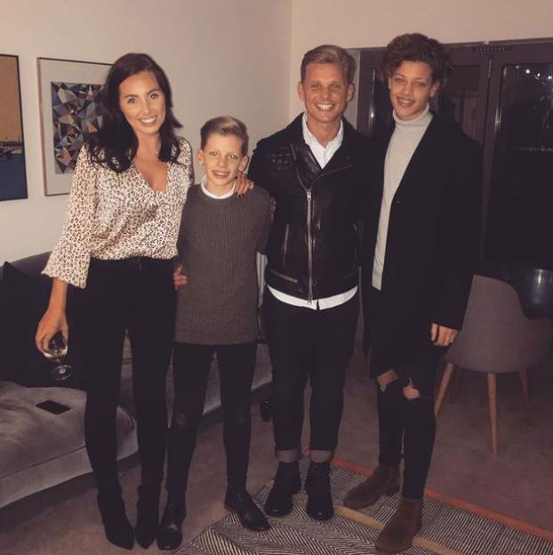 Kate Dwyer, Jeff Brazier, and his sons Bobby and Freddie.