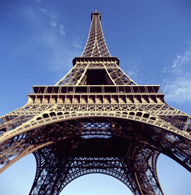 France, Paris, Eiffel Tower, low angle view