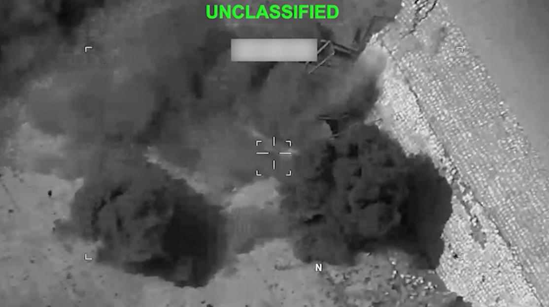 Explosions at an unknown location, during what U.S. Central Command says are strikes on Iran