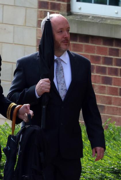 Lieutenant Commander John Cursiter appearing at Catterick Military Court centre.