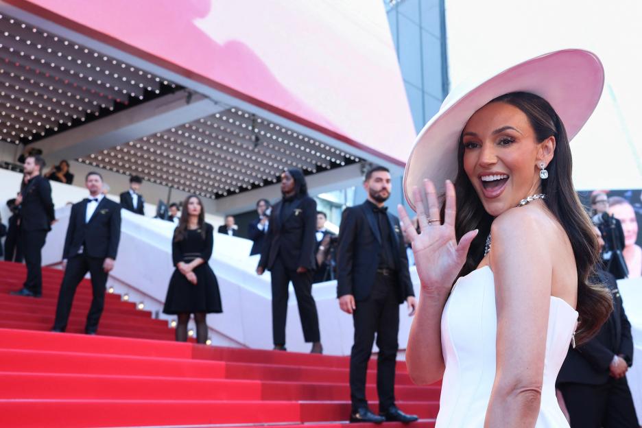 British actress Michelle Keegan arriving for the screening of "The Mastermind" at the 78th International Cannes Film Festival.