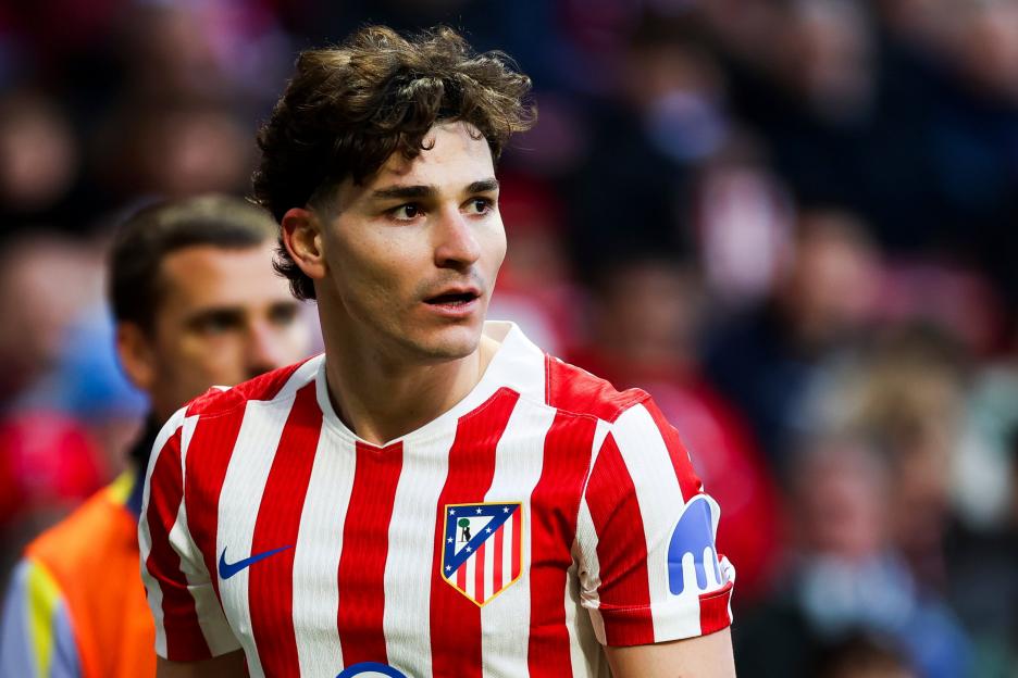 Footballer Nahuel Molina looking on during the Atletico de Madrid vs Deportivo Alaves match.
