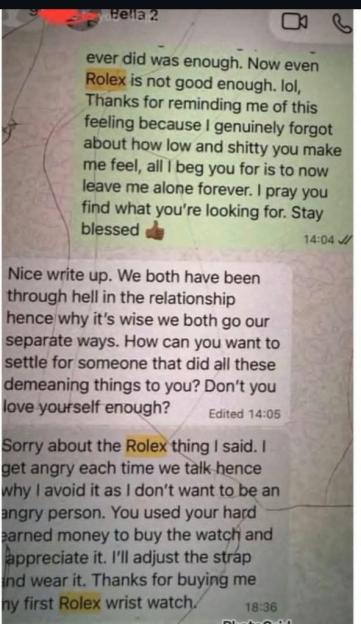 New Alleged Chats Between Bella, Her Mom, and Sheggz Surface Amid Breakup Turmoil