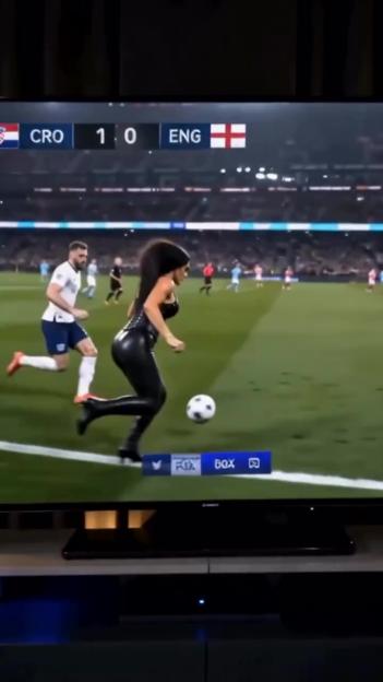 'World Cup's Most Daring Fan Drops Wild AI Video of Herself Scoring on England in a Stunning Leather Outfit!'