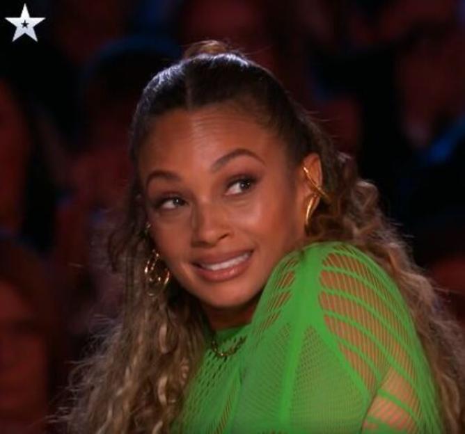 Alesha Dixon, a judge on Britain's Got Talent, looking startled.