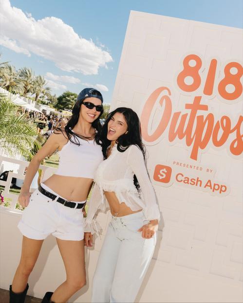 Kendall and Kylie Jenner at the 818 Outpost, presented by Cash App, at Coachella.