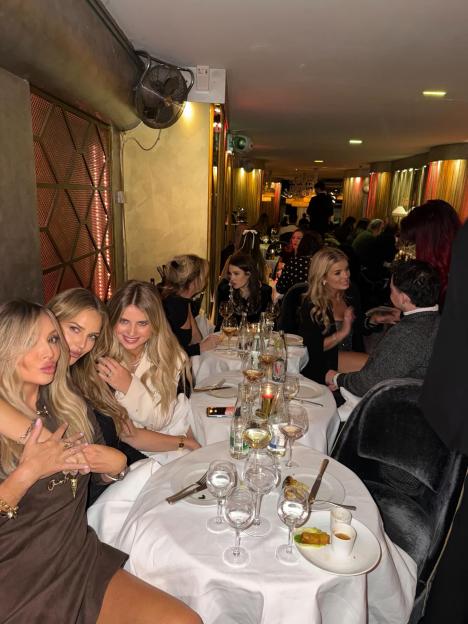 Abbey Clancy celebrating her 40th birthday in Paris with friends.