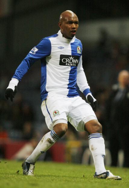 El Hadji Diouf playing for Blackburn Rovers.