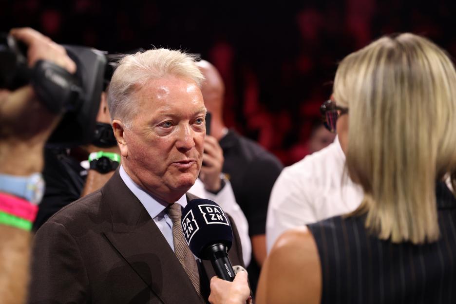 Frank Warren being interviewed by DAZN.