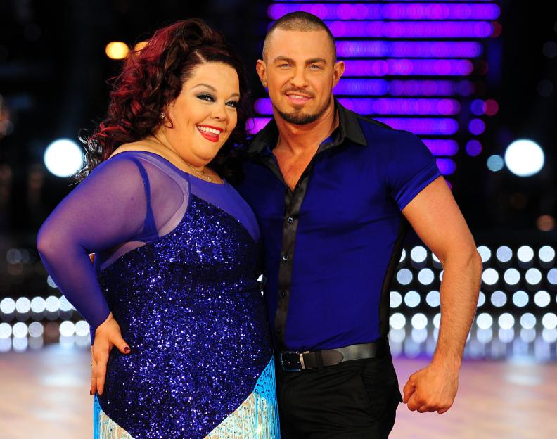Lisa Riley and Robin Windsor posing together during a photocall for Strictly Come Dancing-Live Tour.