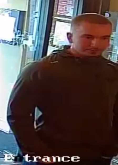 CCTV image of a man wanted in connection with leaving a restaurant without paying.
