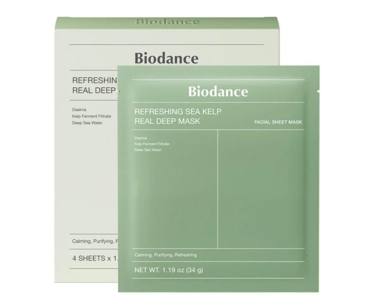 Biodance Refreshing Sea Kelp Real Deep Mask box and individual sheet mask.