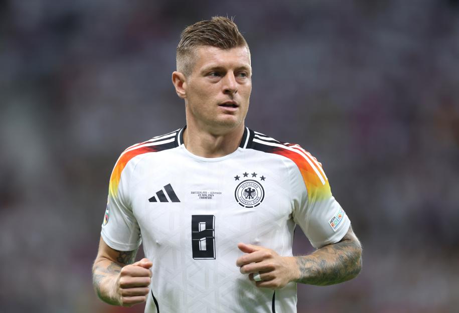 Toni Kroos of Germany looks on during the UEFA EURO 2024 group stage match.