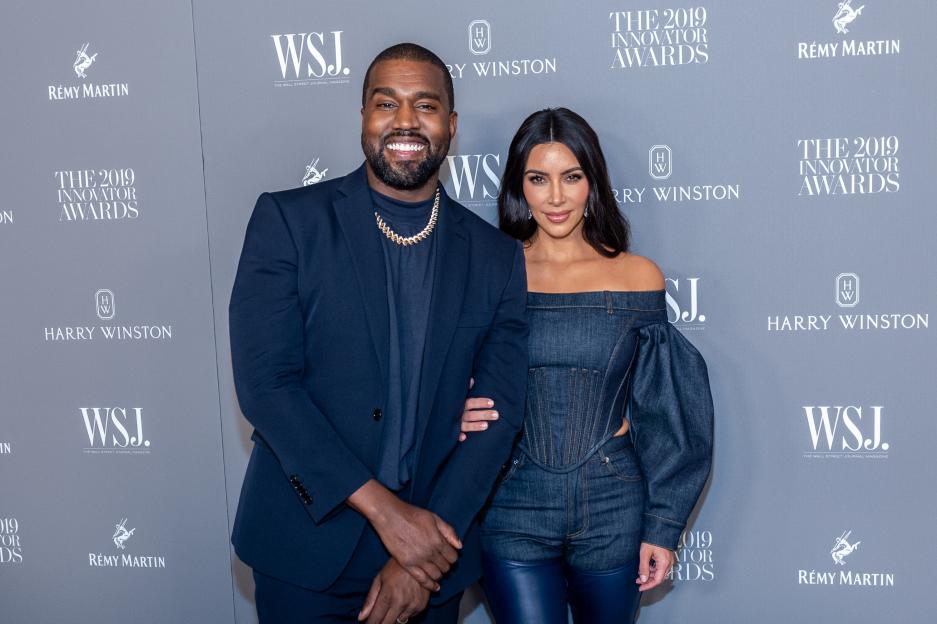 Kanye West and Kim Kardashian attending the WSJ. Magazine 2019 Innovator Awards.