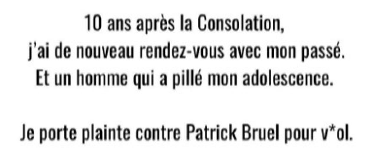 French text discussing an accusation against Patrick Bruel.