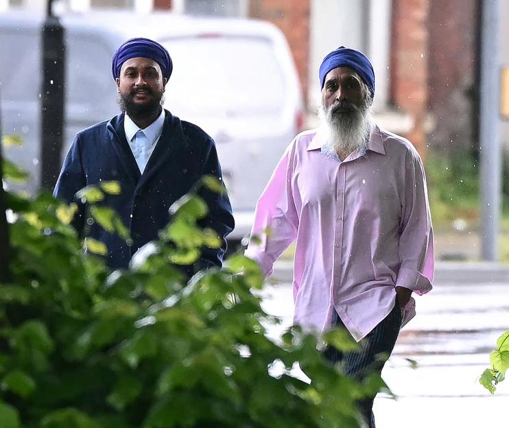 Moga Singh and Gurpreet Digwa arrive at the Courts of Justice in Southampton.