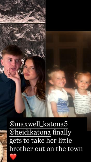 Collage of two images: a young woman with long dark hair playfully touching a young man's face, and two young children smiling.