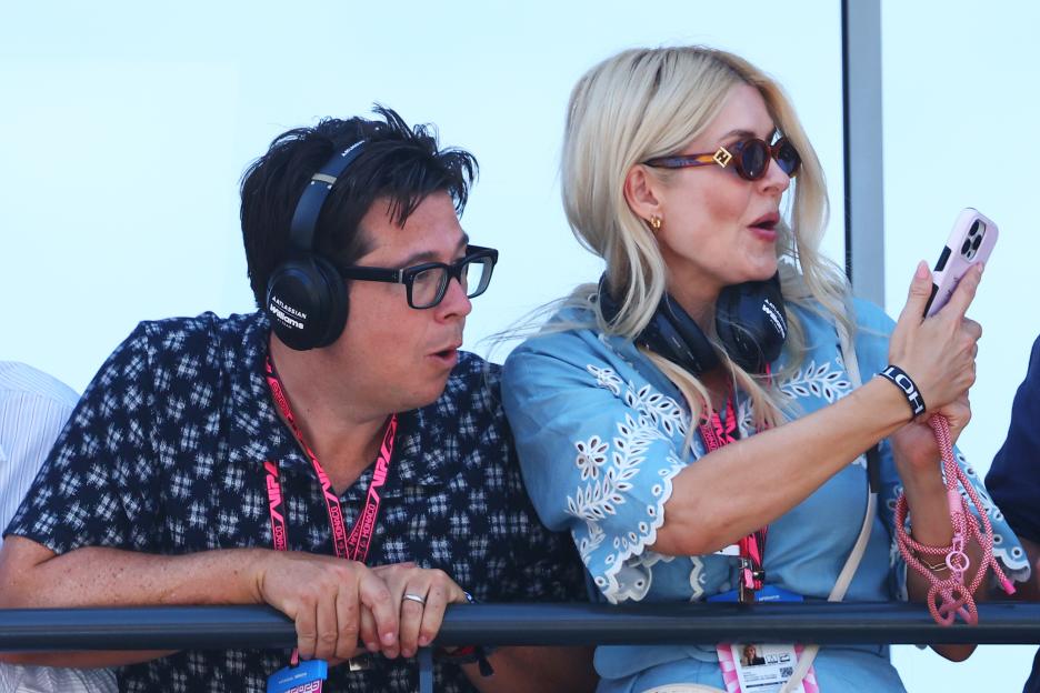 Michael McIntyre and Holly Willoughby in the Paddock during qualifying ahead of the F1 Grand Prix of Monaco.