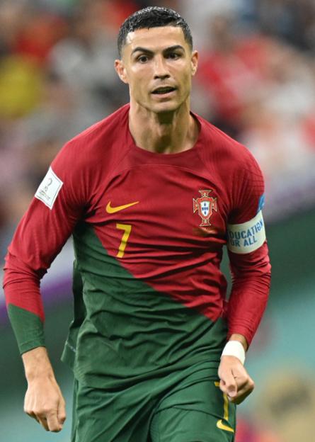 Portuguese soccer player Cristiano Ronaldo at the 2022 FIFA World Cup.