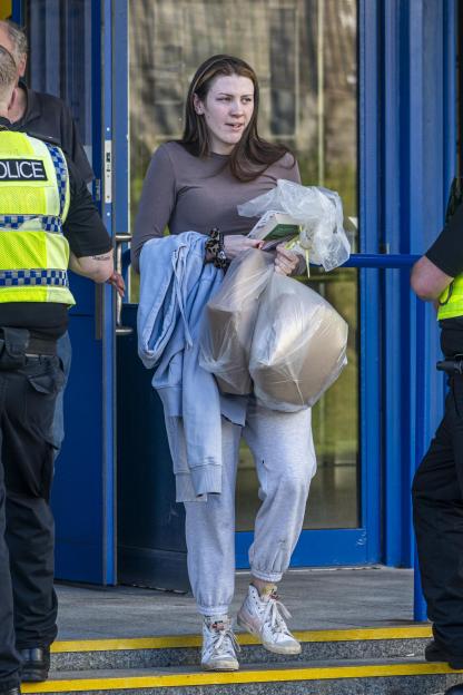 Eve Yeoman leaving Poole Magistrates Court.