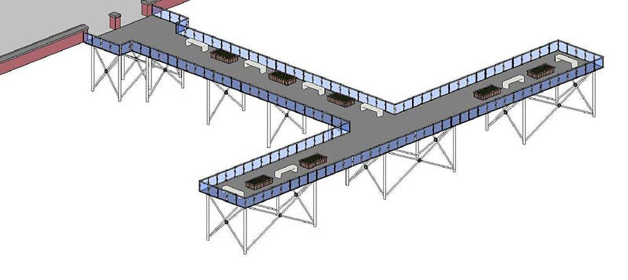 Illustration of one of the three proposed designs for the new Victoria Pier.