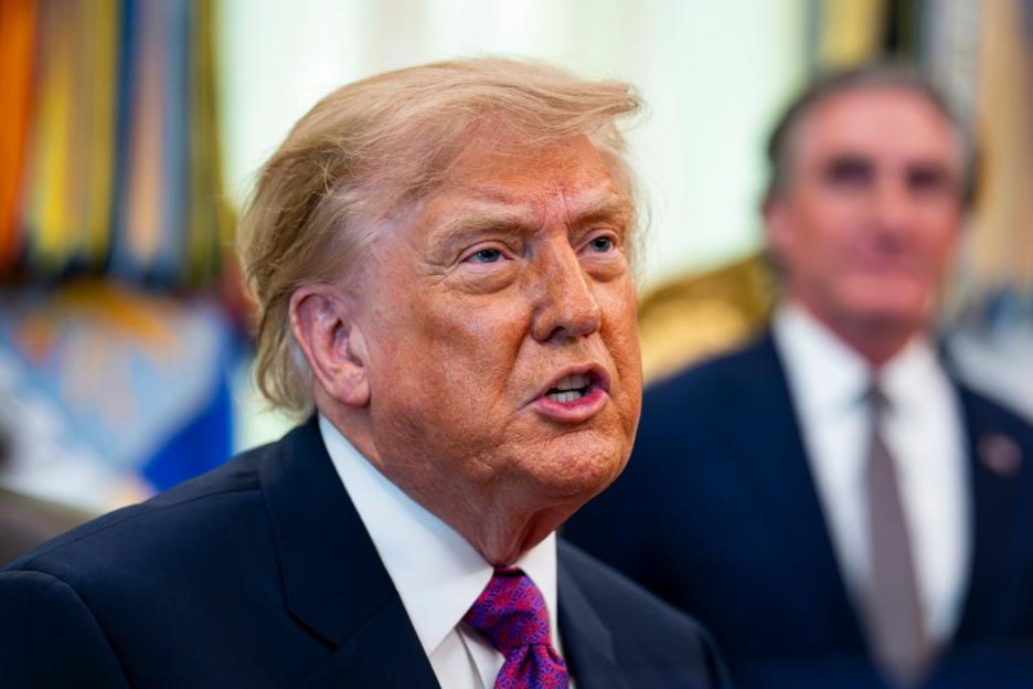 President Donald Trump speaking in Washington D.C.