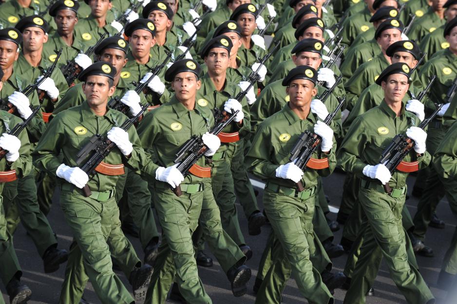 Cuban special forces march, on April 16,