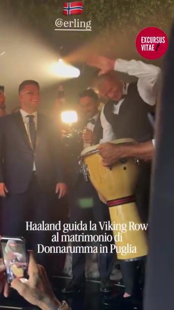 Erling Haaland Steals the Show as He Leads Donnarumma's Wedding Guests in a Hilarious Viking Row!