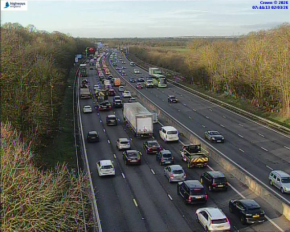 M4 Traffic Stalled: Van and Car Collision Causes 25-Minute Delays and 3 Miles of Congestion
