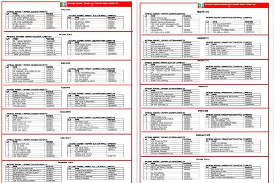 APC Forms Appeal Committees for 2027 National Assembly Primary Elections [PHOTO]