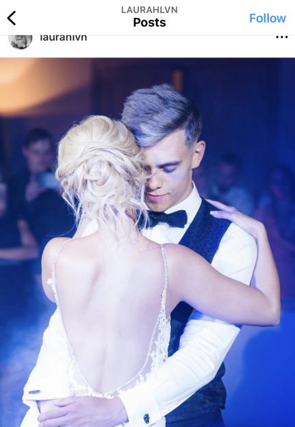 Leandro Trossard and his wife, Laura Hilven, dancing.