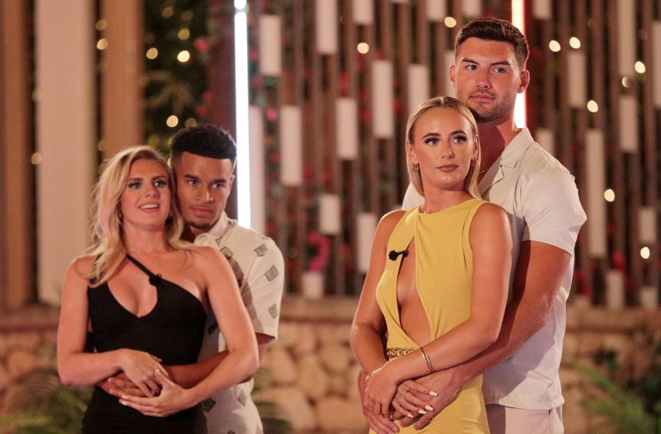 Chloe Burrows and Toby Aromolaran with Millie Court and Liam Reardon at the Love Island Series 7 final.