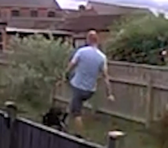 Moment cruel owner repeatedly kicks and drags blind dog by collar – leaving pooch ‘too stiff’ to even walk into vets