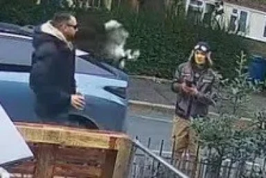 Shocking moment man grabs rabbit by the ears and carries him away from family home before dumping poor pet in car park