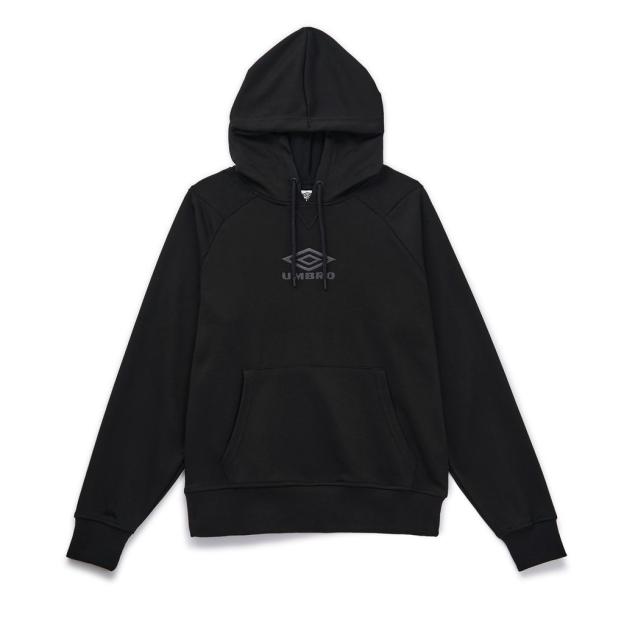 Black Umbro hoodie with kangaroo pocket and drawstring hood.