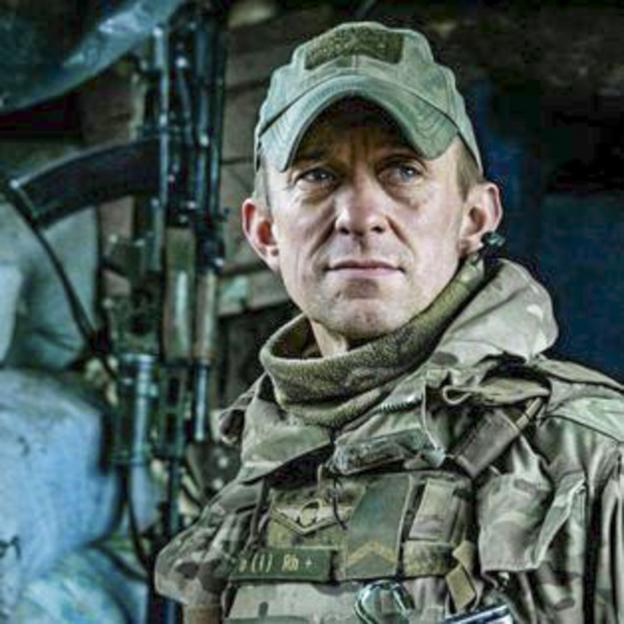 Shaun Pinner in uniform while serving in the Ukrainian marines.