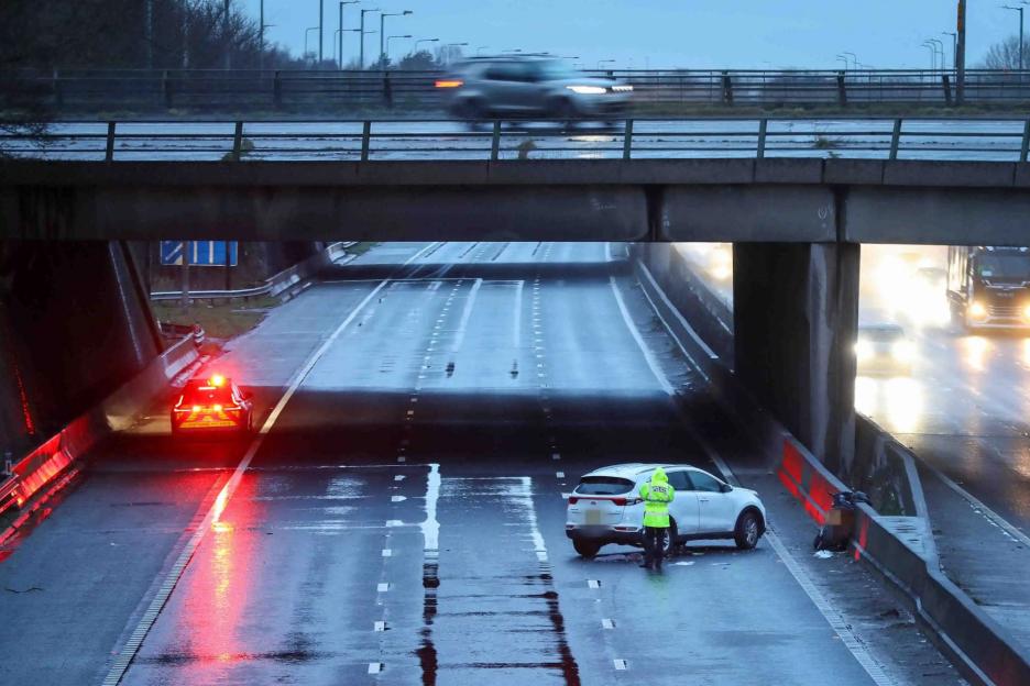 Motorway Shutdown Following Motorbike Crash: Air Ambulance on Site as Drivers Face Long Delays