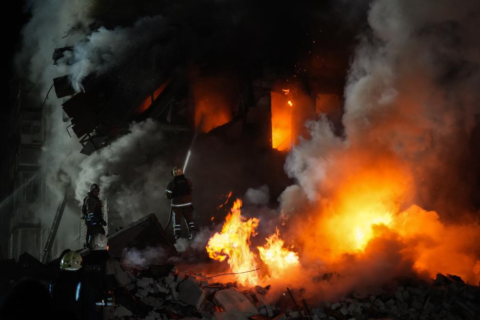 Aftermath Of Russian Ballistic Missile Strike On Kharkiv