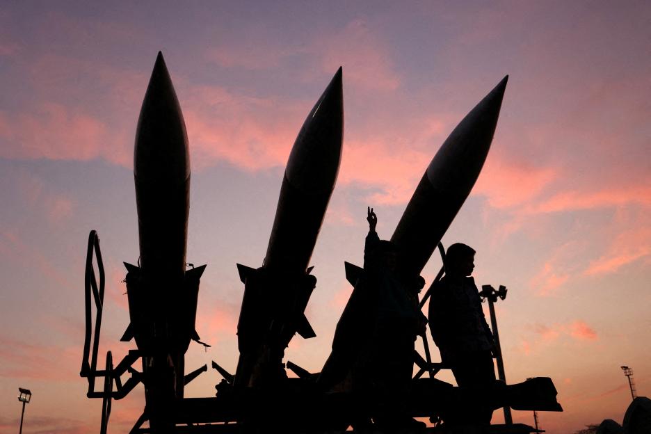 : Iranian missiles are displayed at the Islamic Revolutionary Guard Corps (IRGC) Aerospace Force Museum in Tehran