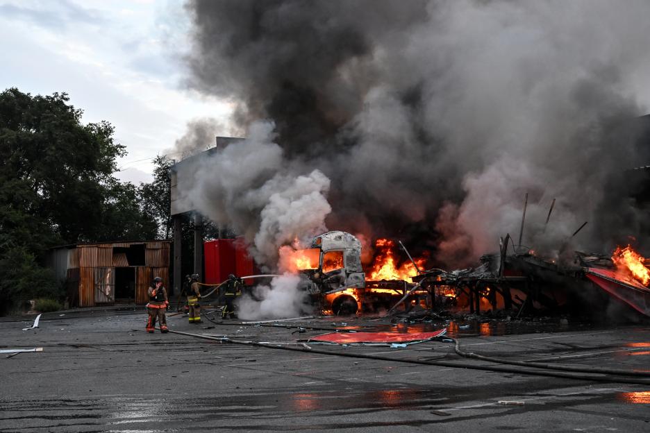 Russians attack warehouse of logistics operator in Zaporizhzhia